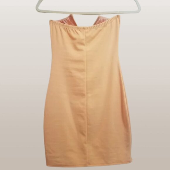 Blue Blush Strapless Peach Sherbert Orange Bodycon Dress New Years Eve Party - Picture 3 of 6